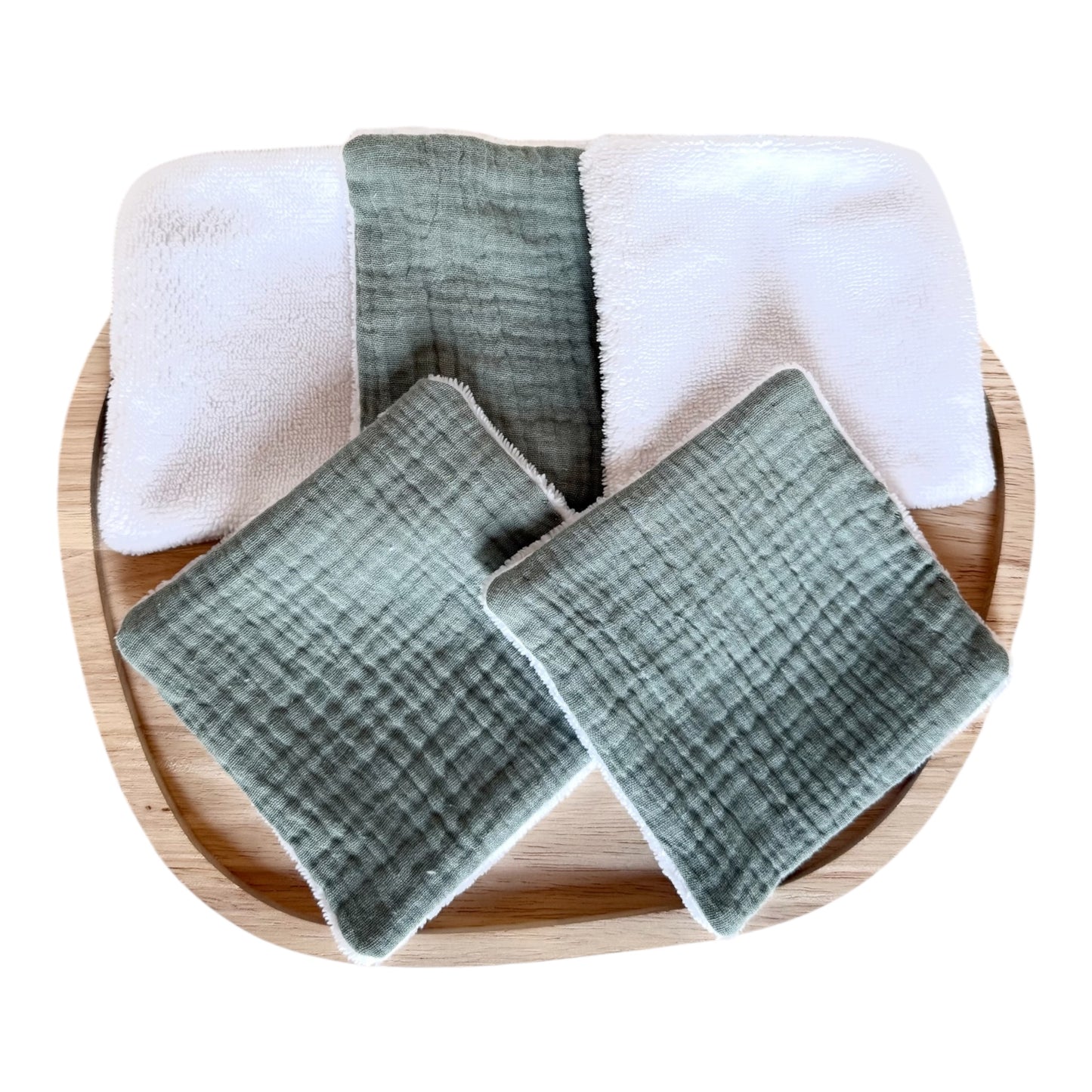 Lingettes lavables « vert d’eau »